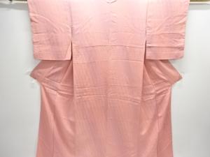 秋山庄太郎　よろけ縞模様織り出し色無地着物